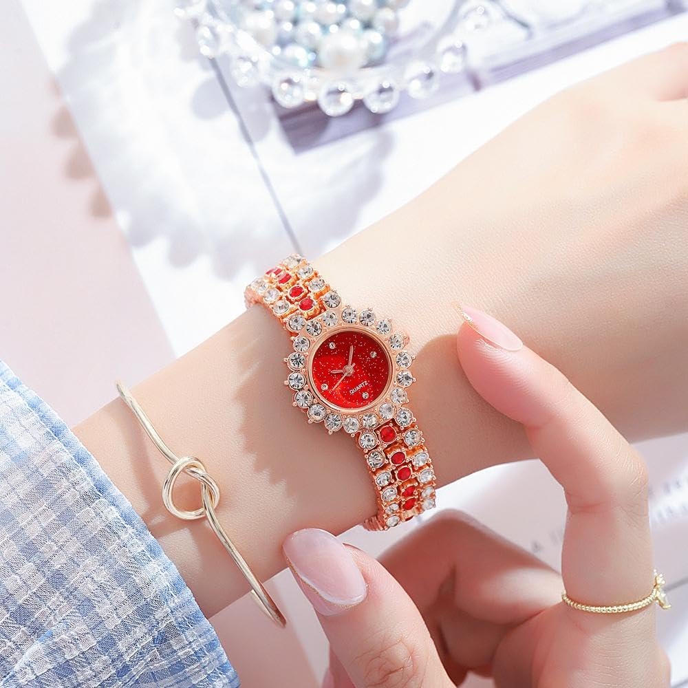 Dacdyi Diamond Watch Wholesale, 5 Pcs Shiny Rhinestone Bracelet Watches for Women Analog Quartz Wrist Watches – product 