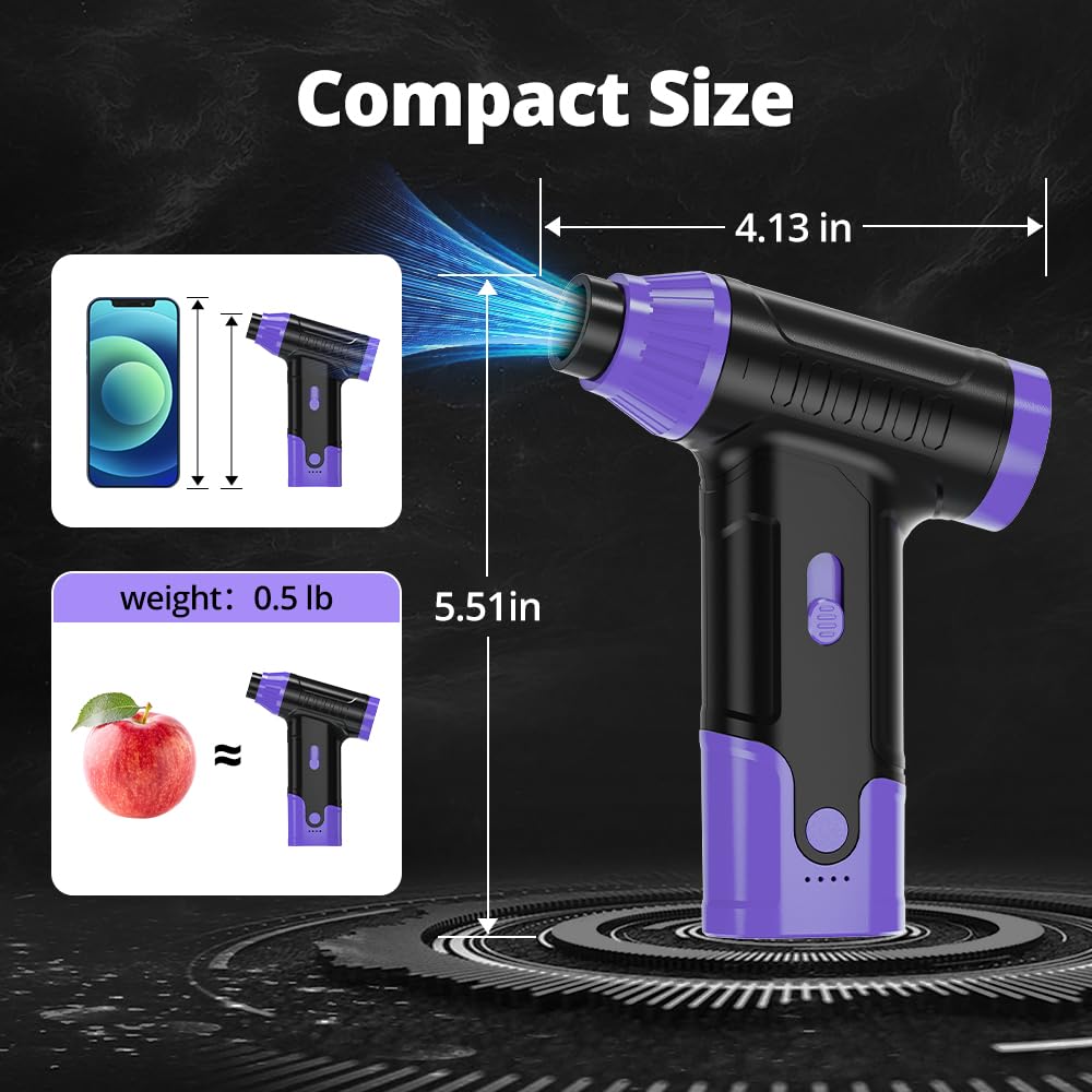 Anraye Compressed Air Duster Keyboard Cleaner, Electric Air Blower (Purple)