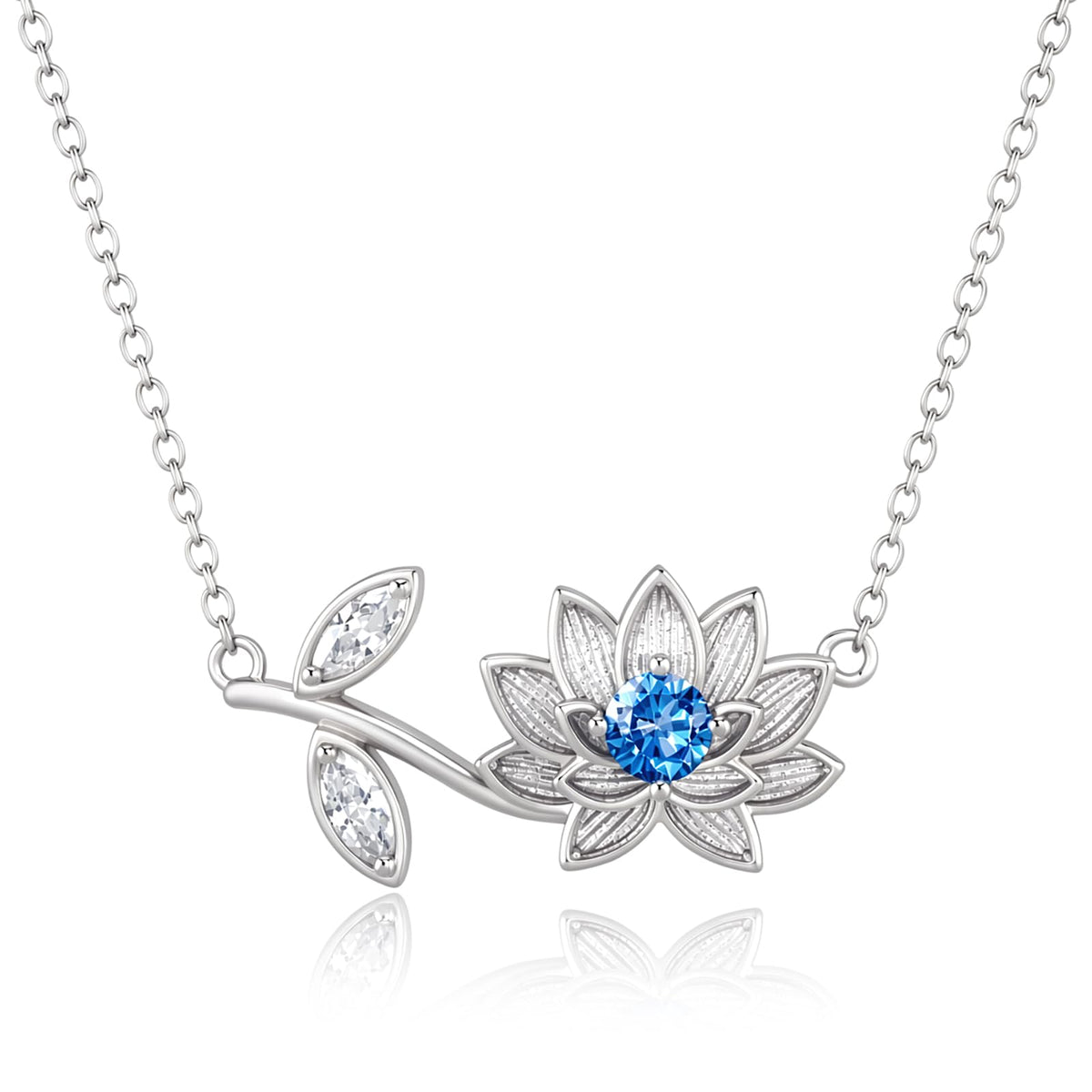 KINGWHYTE Horizontal Flower Necklace S925 Sterling Silver for Women – product photo (Pendant Necklaces)