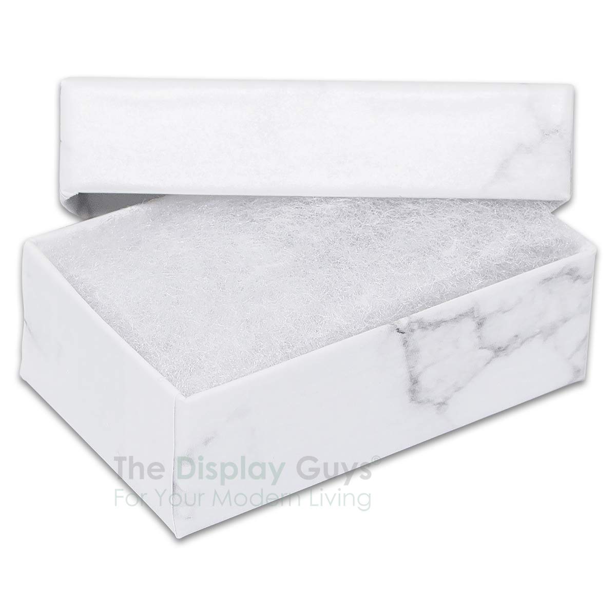 TheDisplayGuys For Your Modern Living TheDisplayGuys 100 Cardboard Jewelry Gift Boxes with Inserts - Marble White