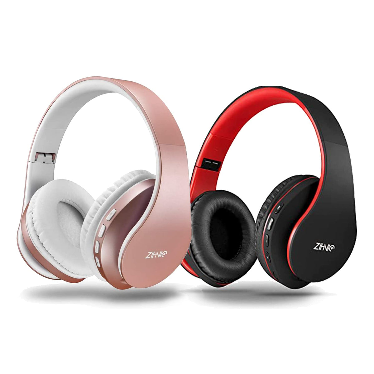 ZIHNIC 2 Items 1 Rose Gold Over Ear Wireless Headset Bundle - ZIHNIC Official Imagery - 1