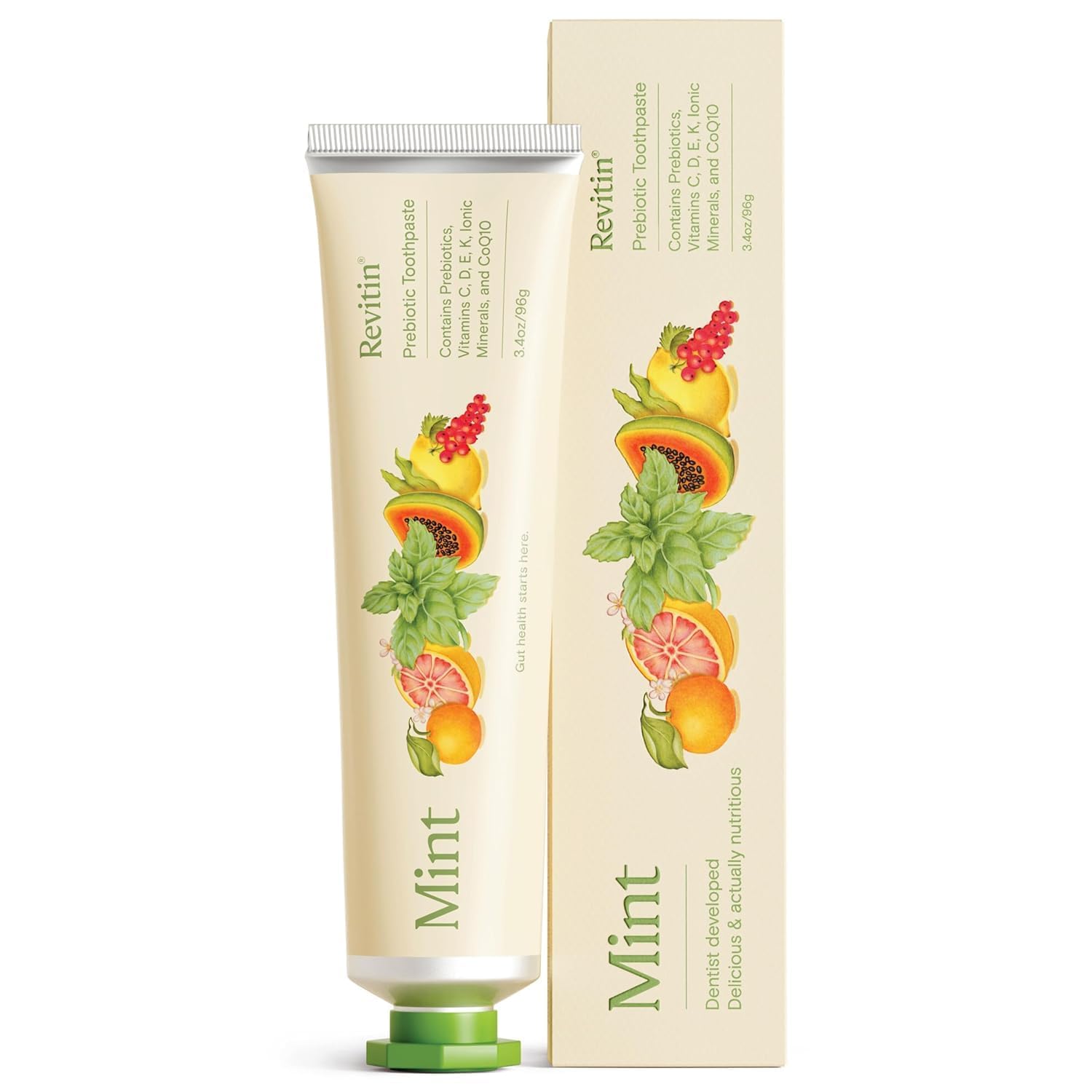 Revitin Fluoride-Free Prebiotic Mint Toothpaste, 3.4 oz – - Product Imagery