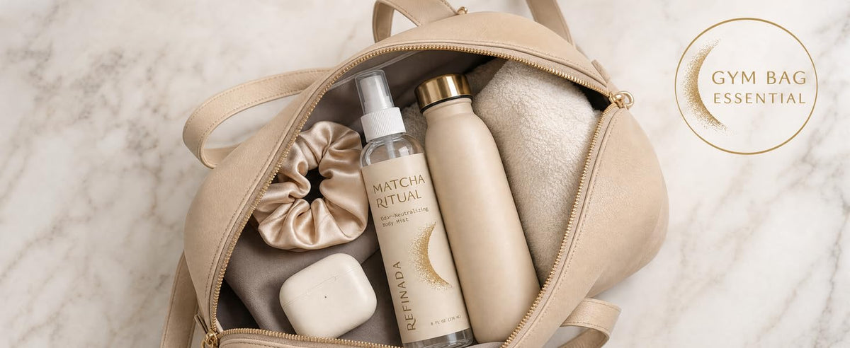 Refinada Matcha Ritual Post Workout Body Mist for Women | Odor Neutralizing Spray & Gym Essential | Clean Beauty Alcohol