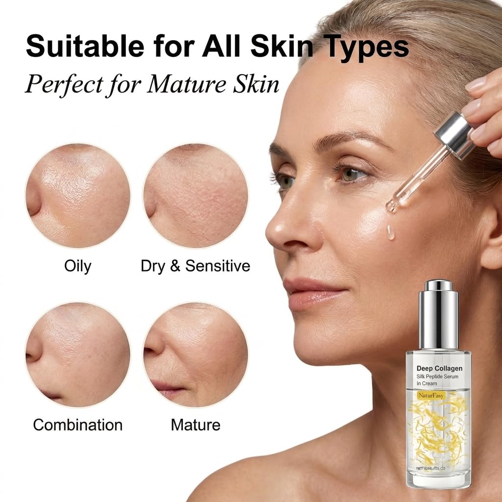 NaturEasy Deep Collagen Silk Peptide Serum For Face With Collagen & Copper Peptides – product photo (Serums)