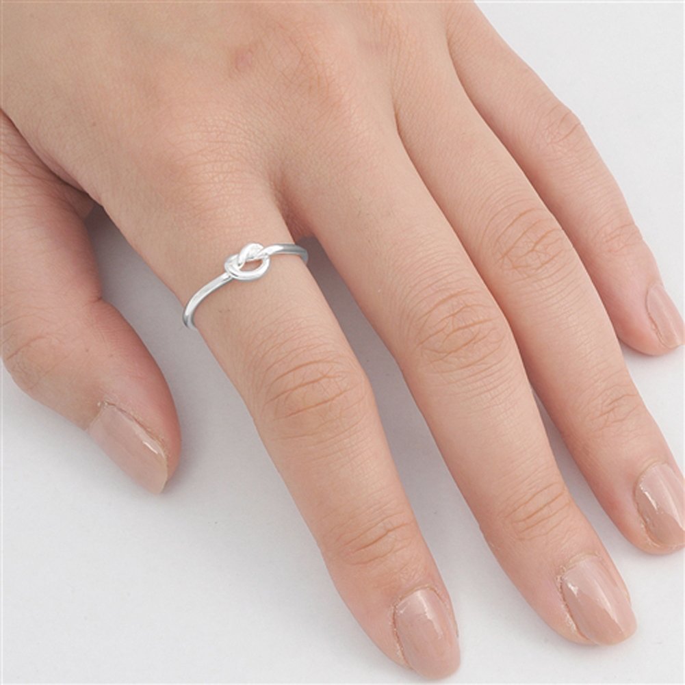 Sac Silver CHOOSE YOUR COLOR Sterling Silver Knot Ring – close-up detail in Sterling Silver