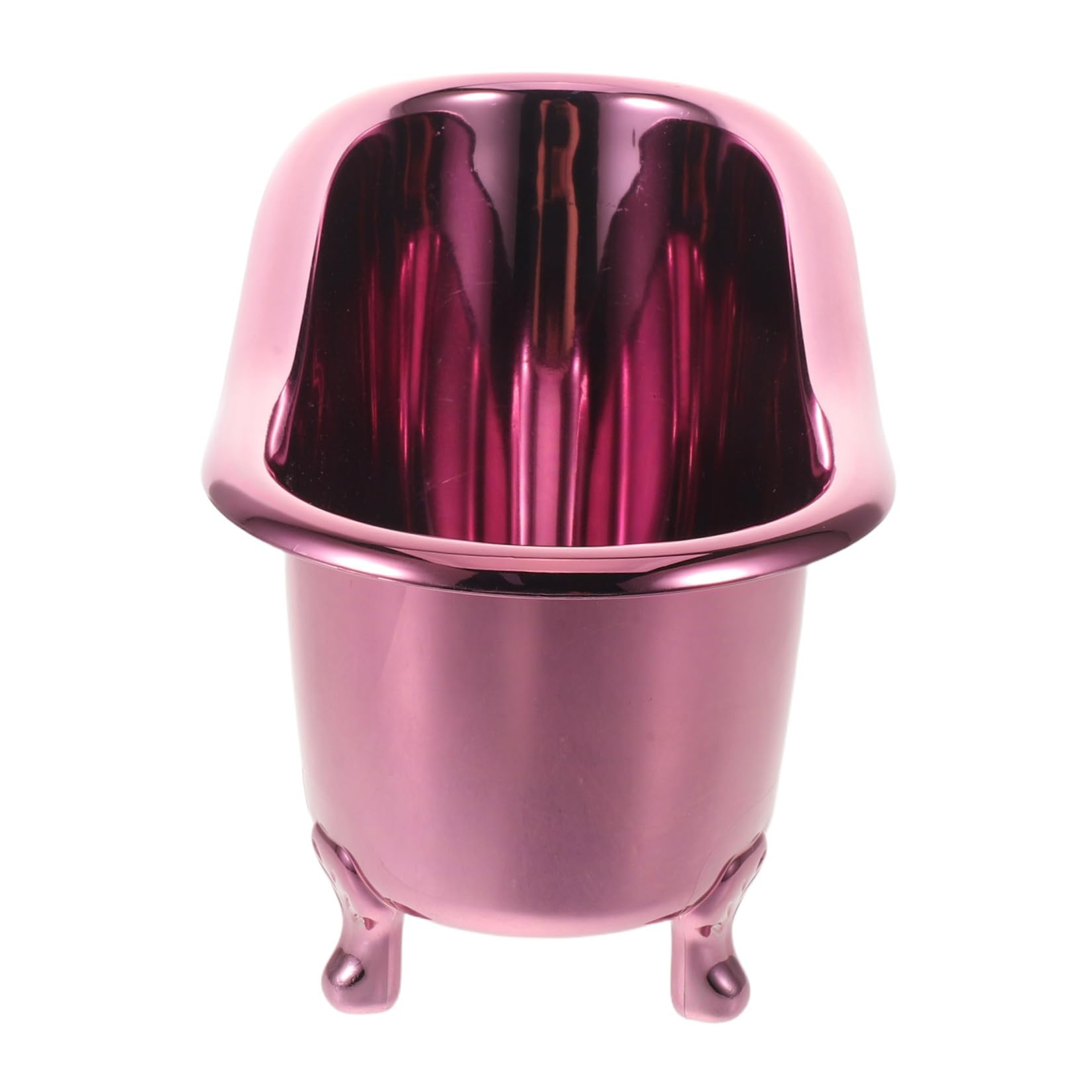 ULTECHNOVO mini metal purple caddy for cosmetics, makeup, skincare, and nail polish storage on bathroom counters.