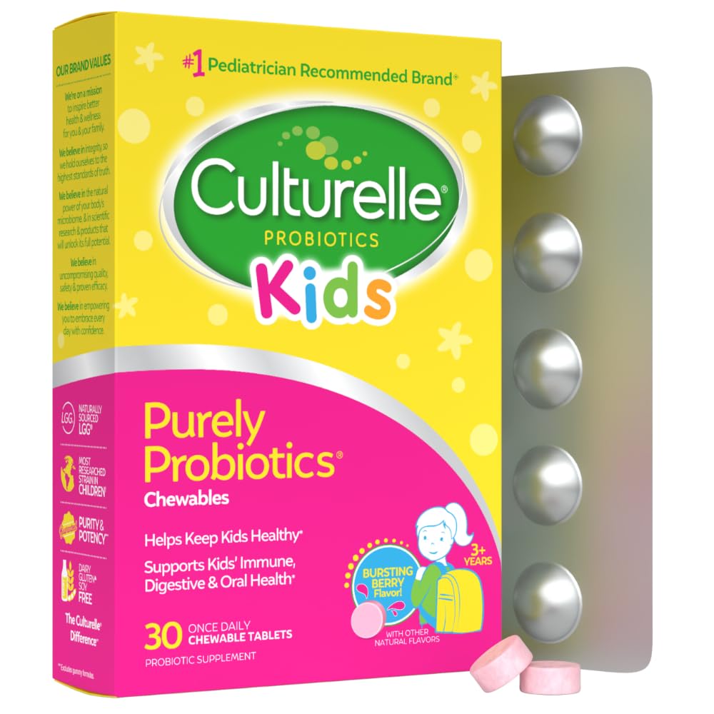 Culturelle Daily Chewable Probiotics for Kids Ages 3+, Berry - Product Imagery