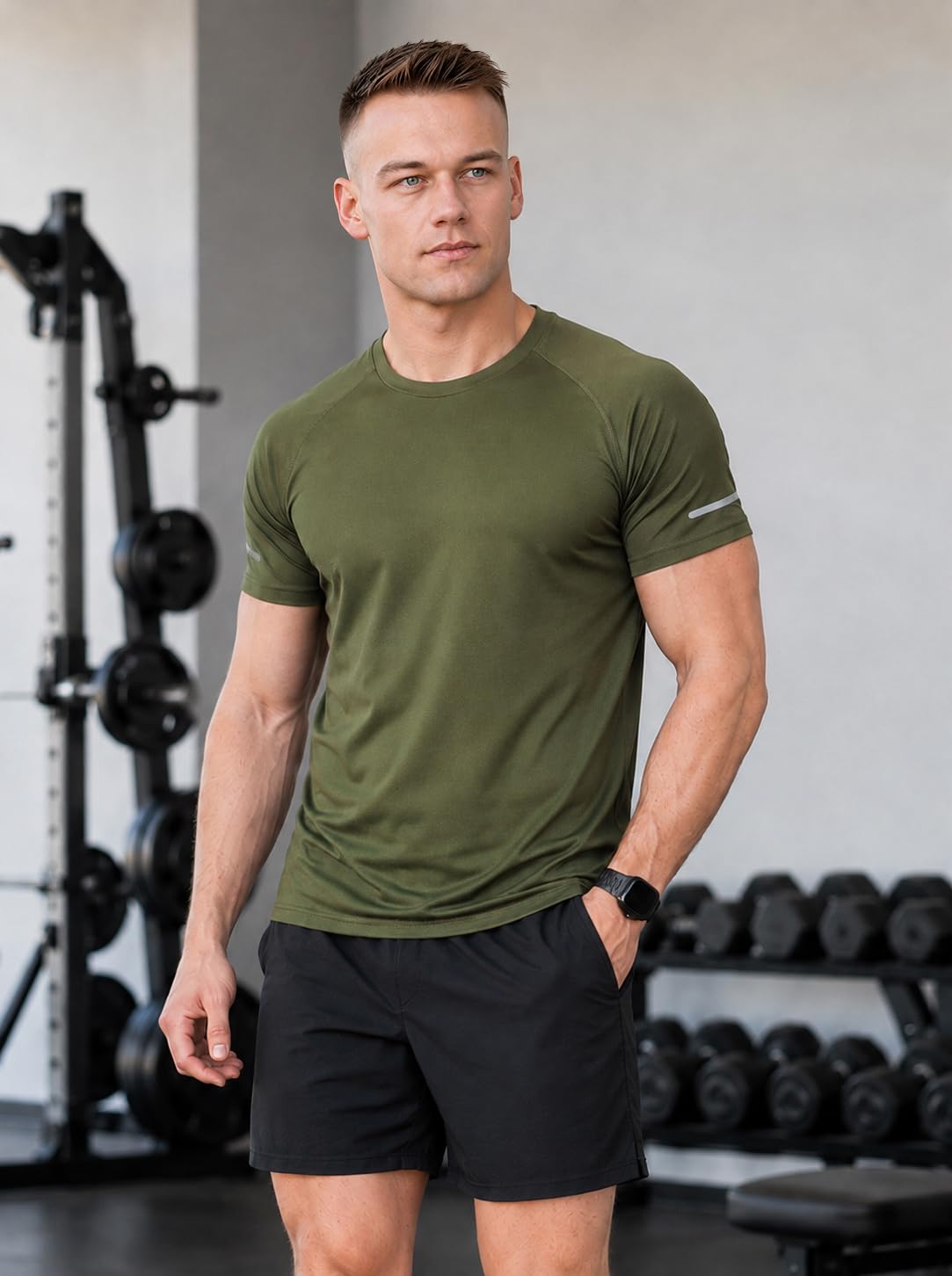 frueo Men's 1/3 Pack Workout Shirts Quick Dry Mesh Athletic T-Shirts – 00618 Black Gray Green, Chest (in) Length (in)