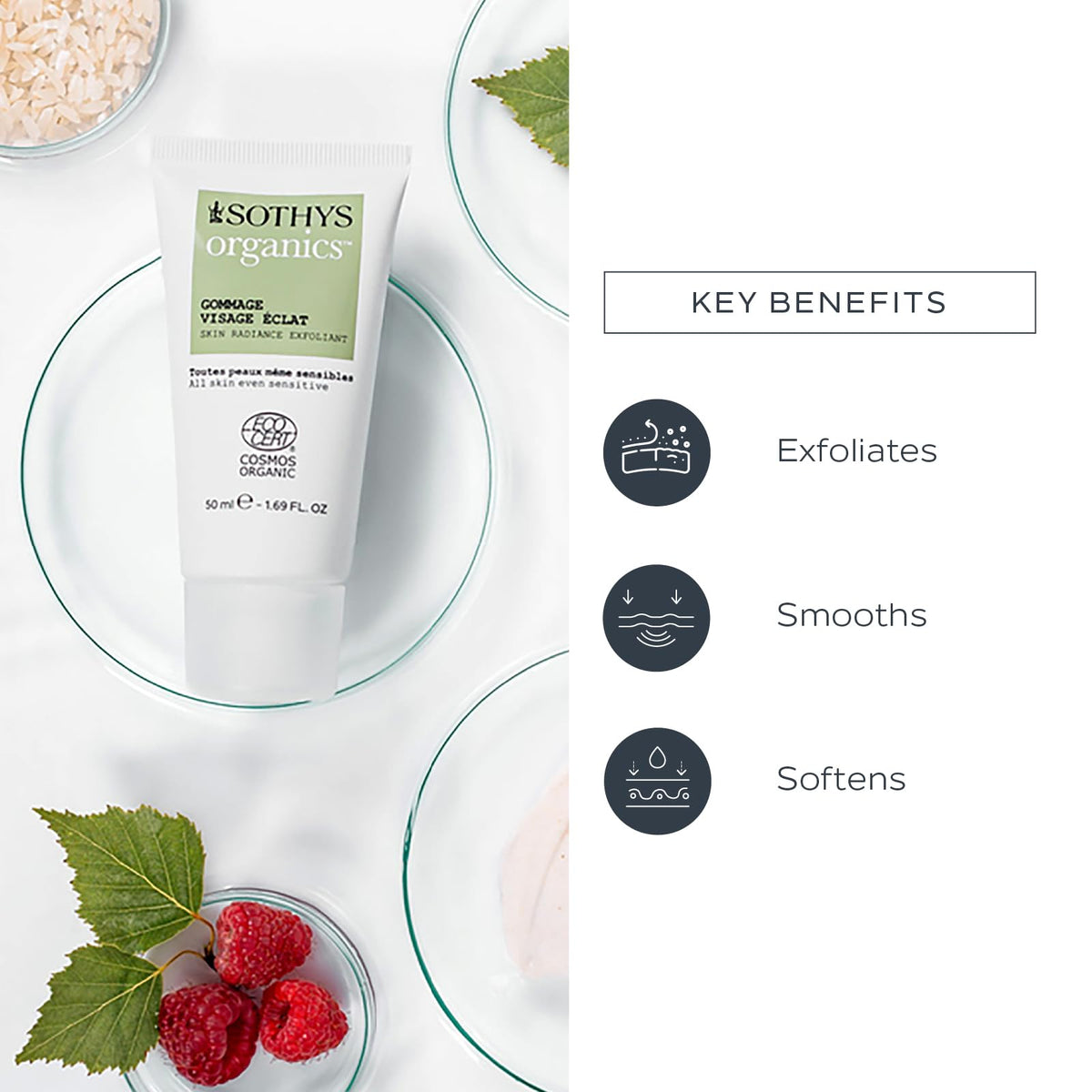 SOTHYS Skin Radiance Exfoliant – back view and specifications