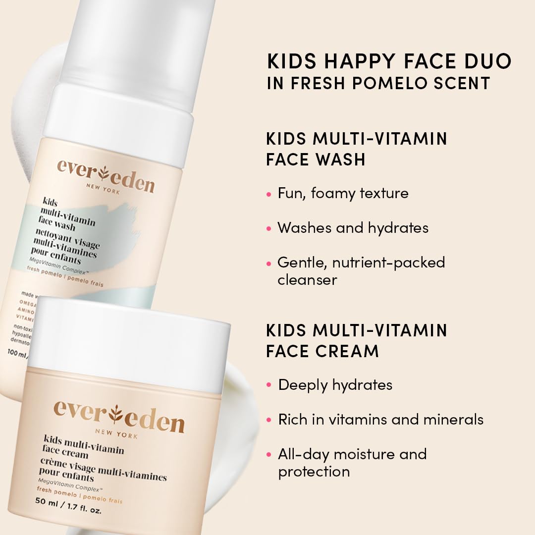 Evereden Kids Travel Set, 5-Piece Skin, Hair & Body Care, TSA-Friendly – packaging and label