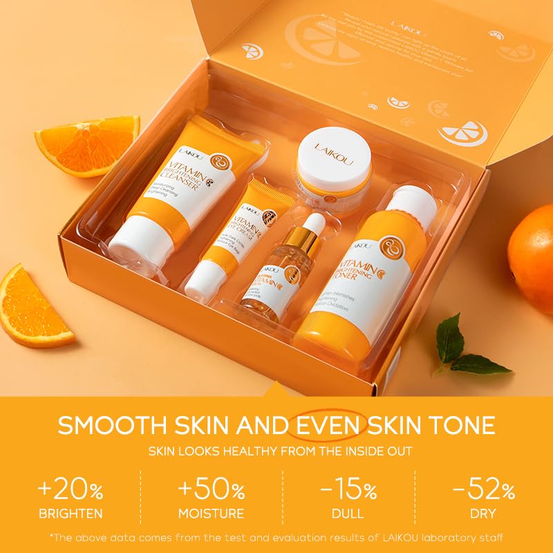 5Pcs Skincare Gift Set for Teenage Girls, Vitamin C Face Skin - Product Imagery