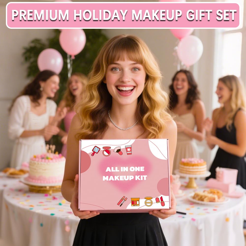 Geyomi All in One Makeup Kit Makeup Set for Women Full Kit, Make Up Gift Set for Women Teens Girls, Makeup Essential Bun