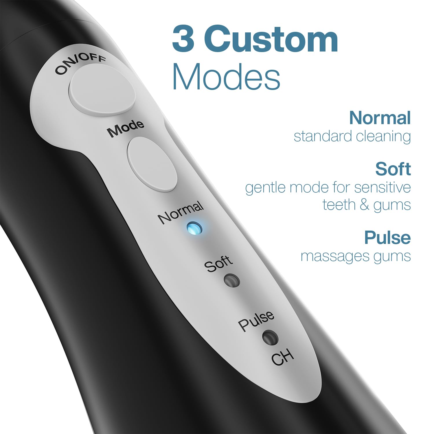 Cordless AquaSonic Aqua Flosser oral irrigator with water jet and ergonomic design, ideal for effective dental cleaning.