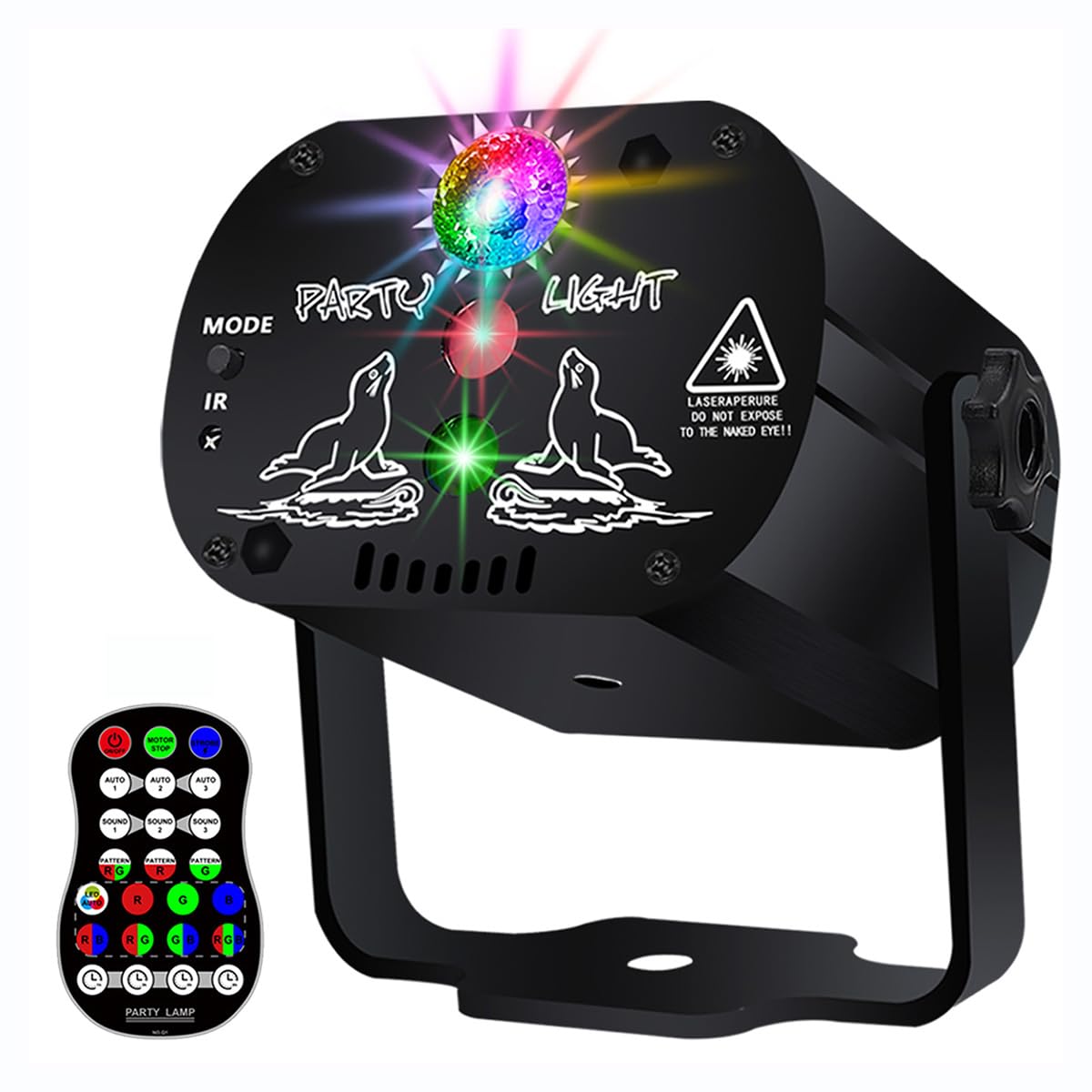 kismee Disco Stage Lights Rechargeable Wireless DJ Lights for Parties Sound Activated for Xmas Bar Halloween Decorations