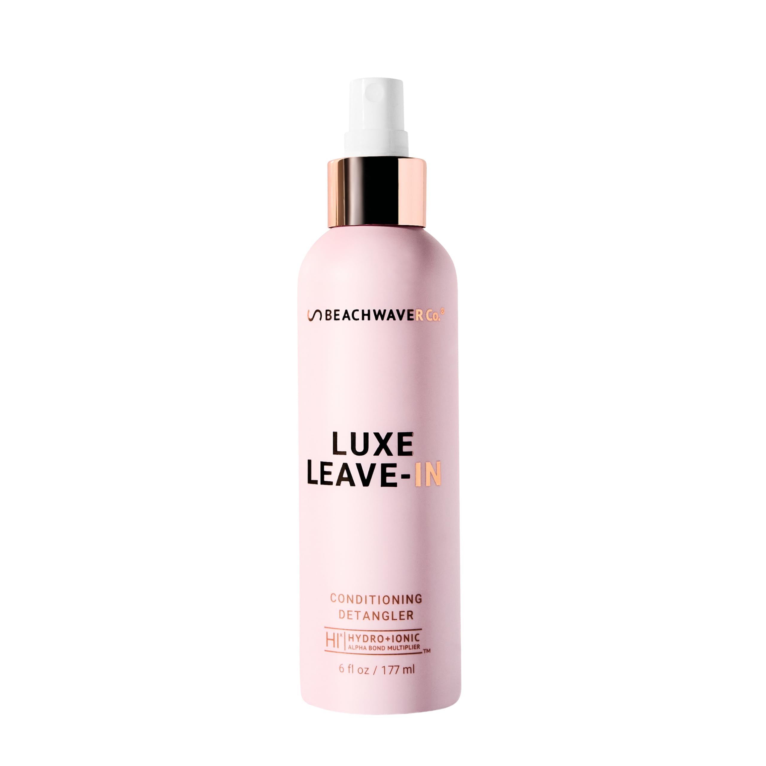 Beachwaver Luxe Leave-In Conditioner detangler in 6 fl oz bottle, nourishing hair care product from Beachwaver.