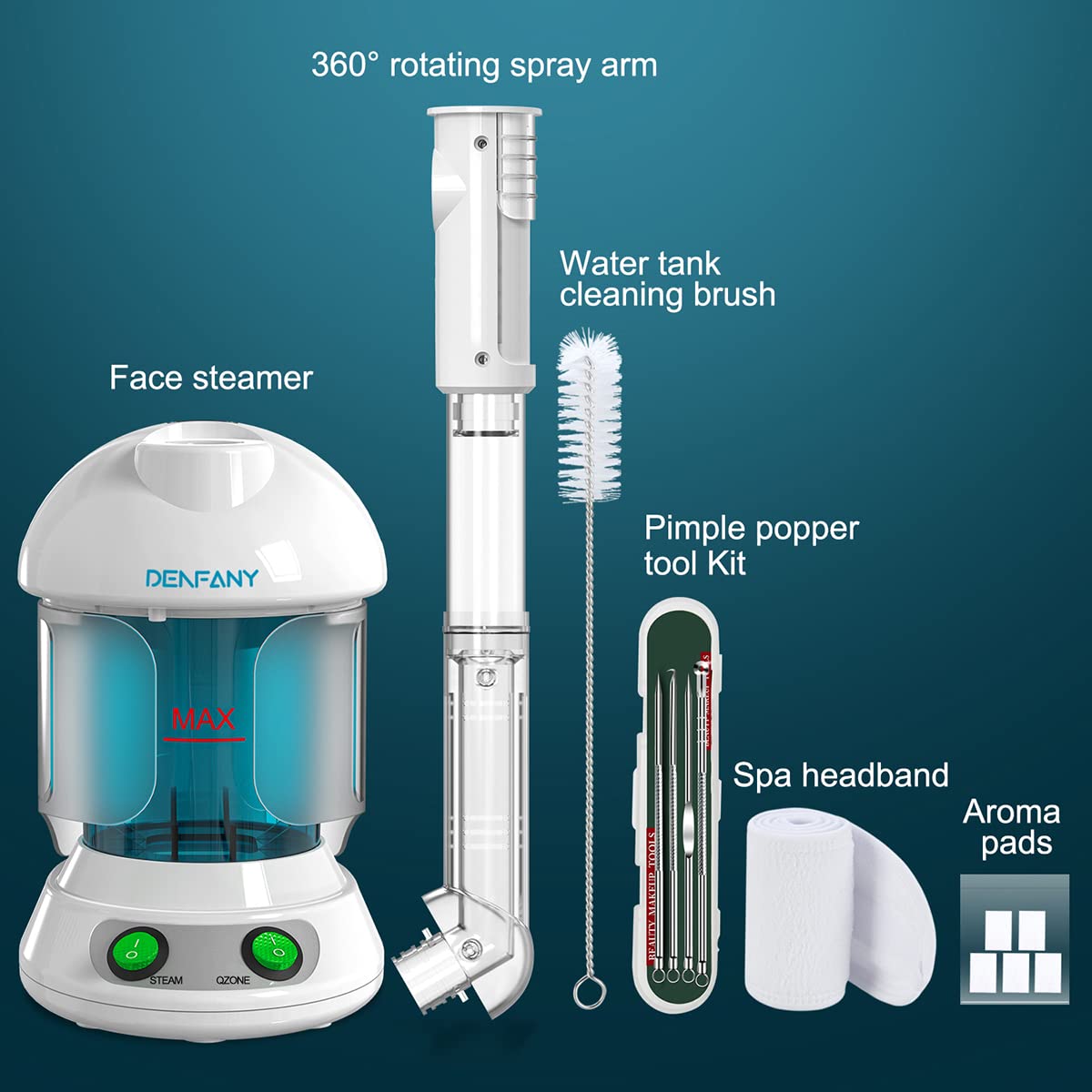 DENFANY Facial Steamer with Ozone Extendable 360 Arm - Denfany Official Imagery - 5