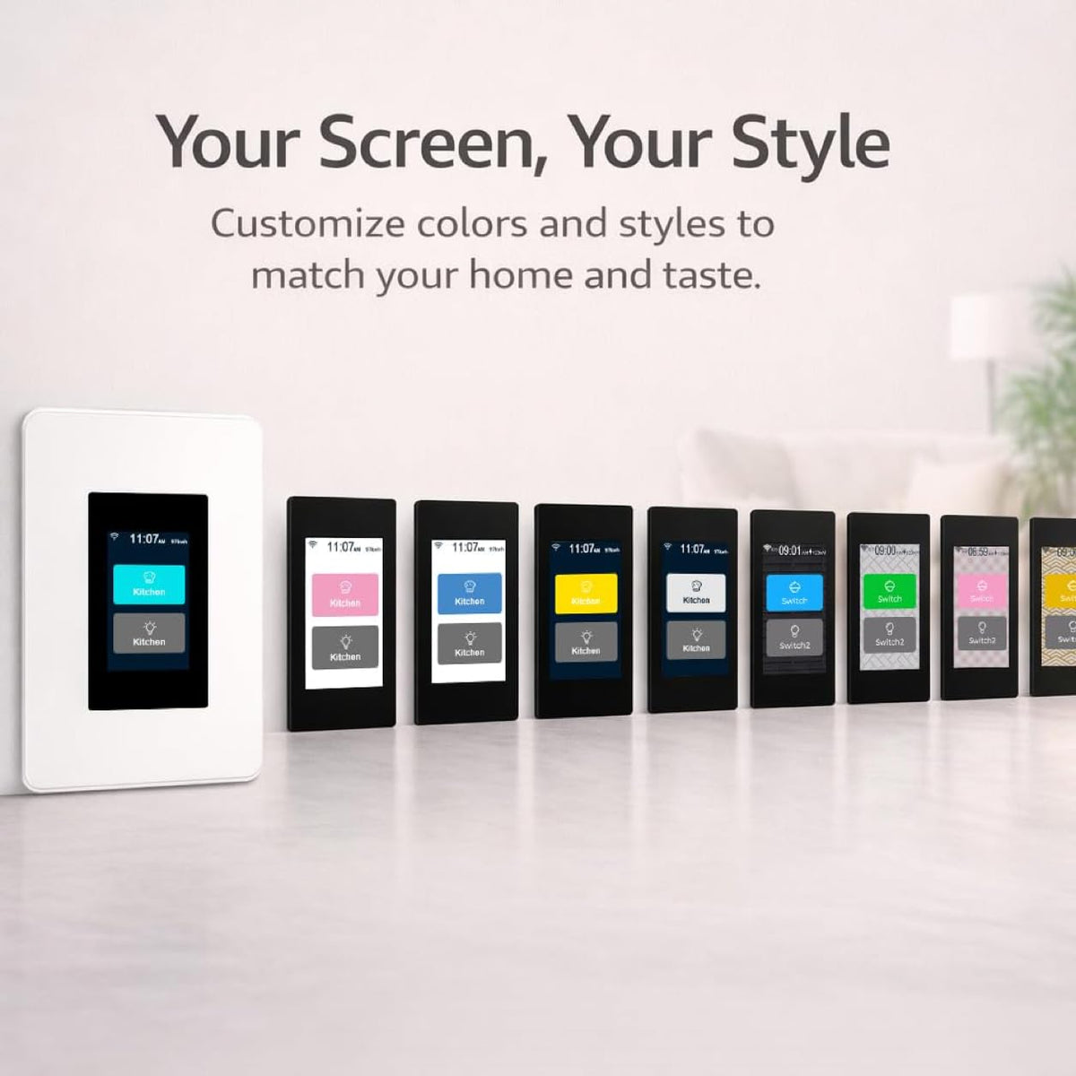 LANBON L9 1- or 2-Load LCD Smart Light Switch, Radar-Activated Screen & Auto Light, Custom Names/Icons, Smart Living App