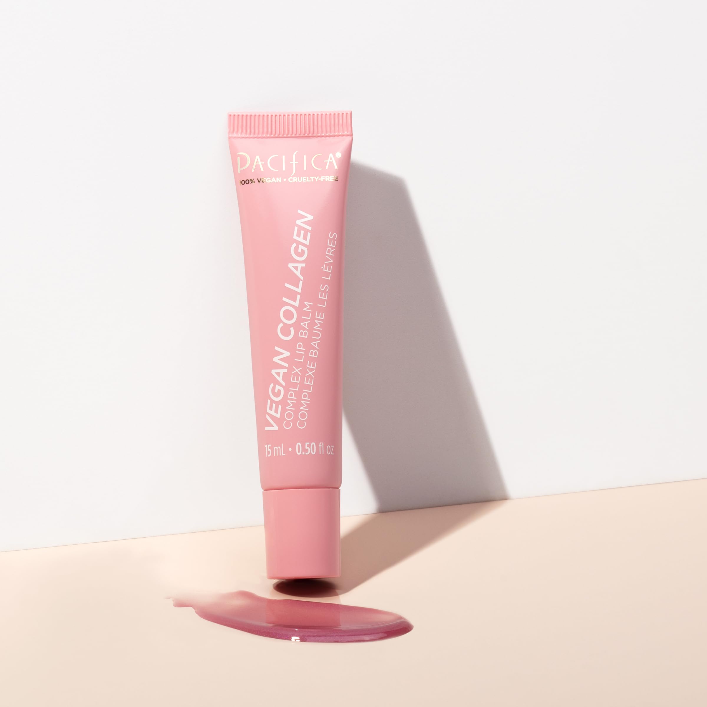 Pacifica vegan lip balm trio with hydrating, natural ingredients in colorful containers, perfect for nourishing lips.