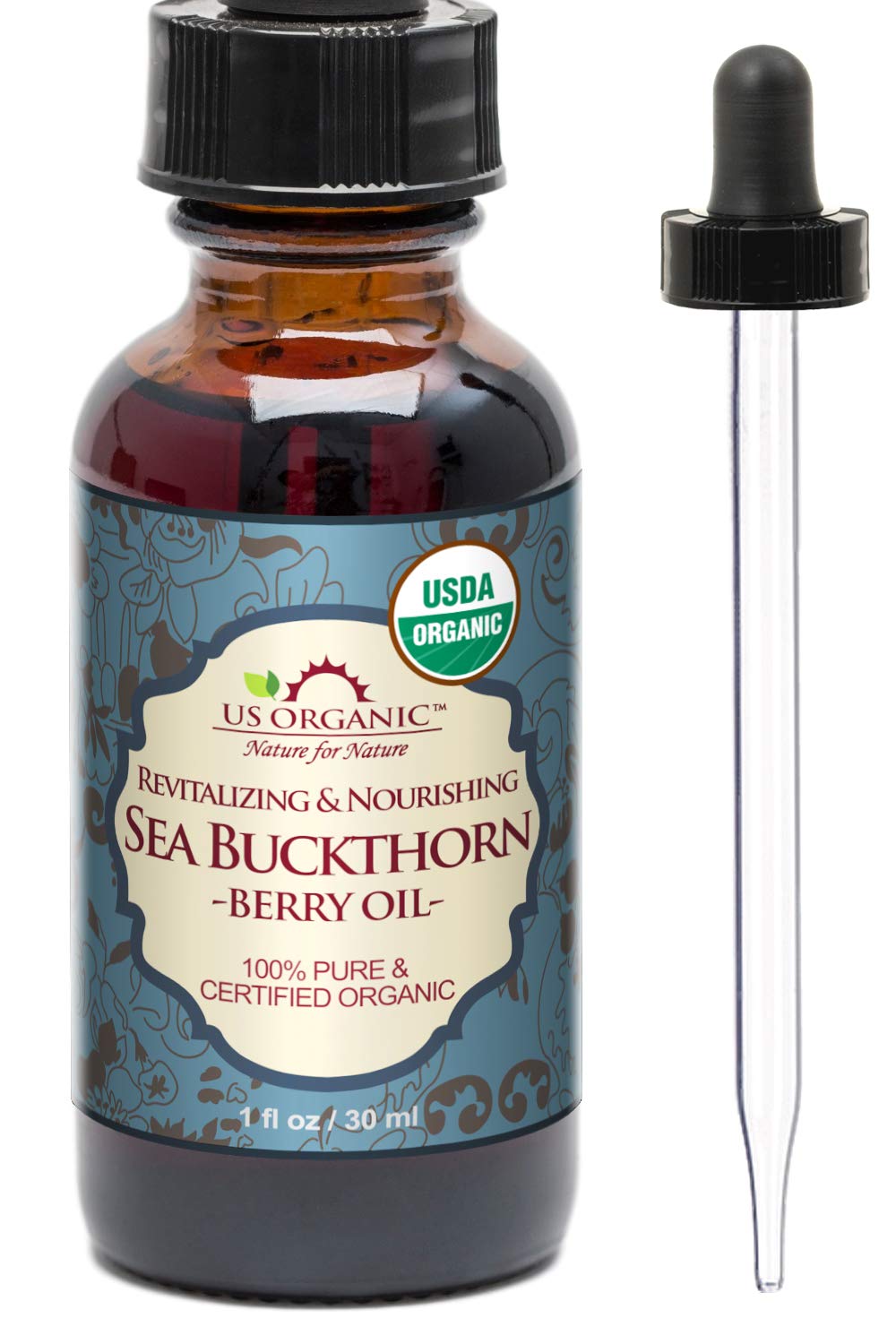 US Organic Sea Buckthorn Berry (Fruit) Oil, Supercritical CO2 extracted, USDA Certified Organic,100% Pure Virgin, Unrefi