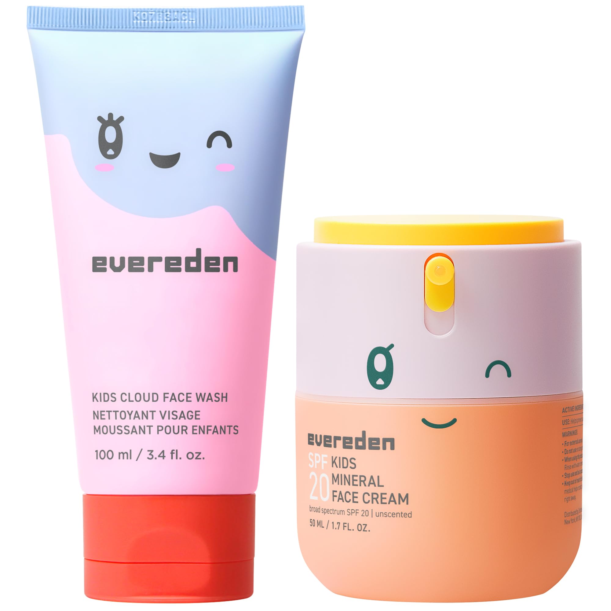 Evereden Kids Face Wash & SPF 20 Cream, Dermatologist-Tested, - Product Imagery