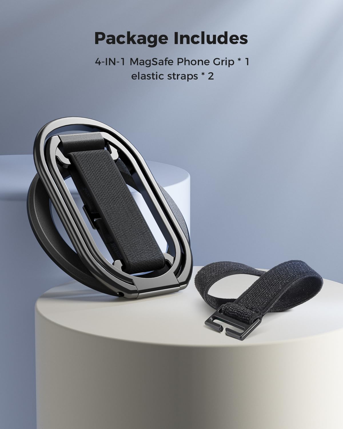 SUPERONE for MagSafe Phone Grip Kickstand, Magnetic Phone Ring Holder – back view and specifications
