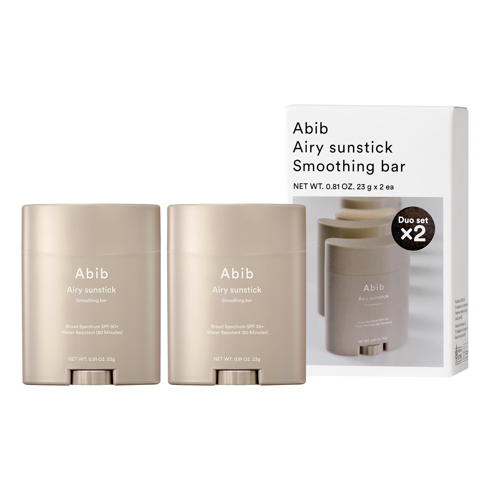 Abib Airy Sunstick Protection Bar DUO SPF50+ Broad Spectrum, - Product Imagery