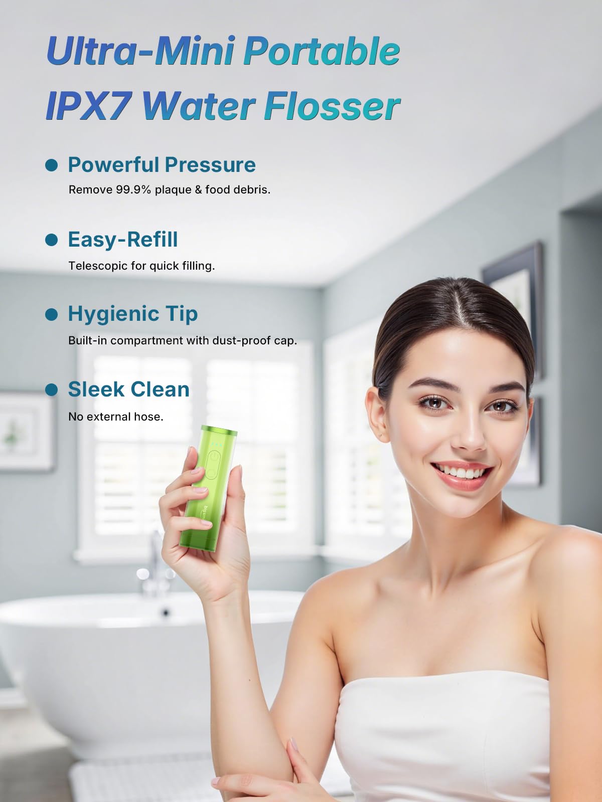 Mini Compact Water Flosser Portable Cordless Dental Pick - bigsmile Official Imagery - 5