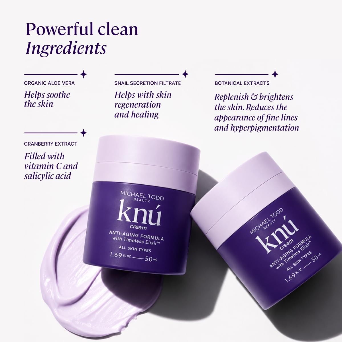 MICHAEL TODD Beauty KNU Cream - Face Lifting, Brightening & Tightening – close-up detail