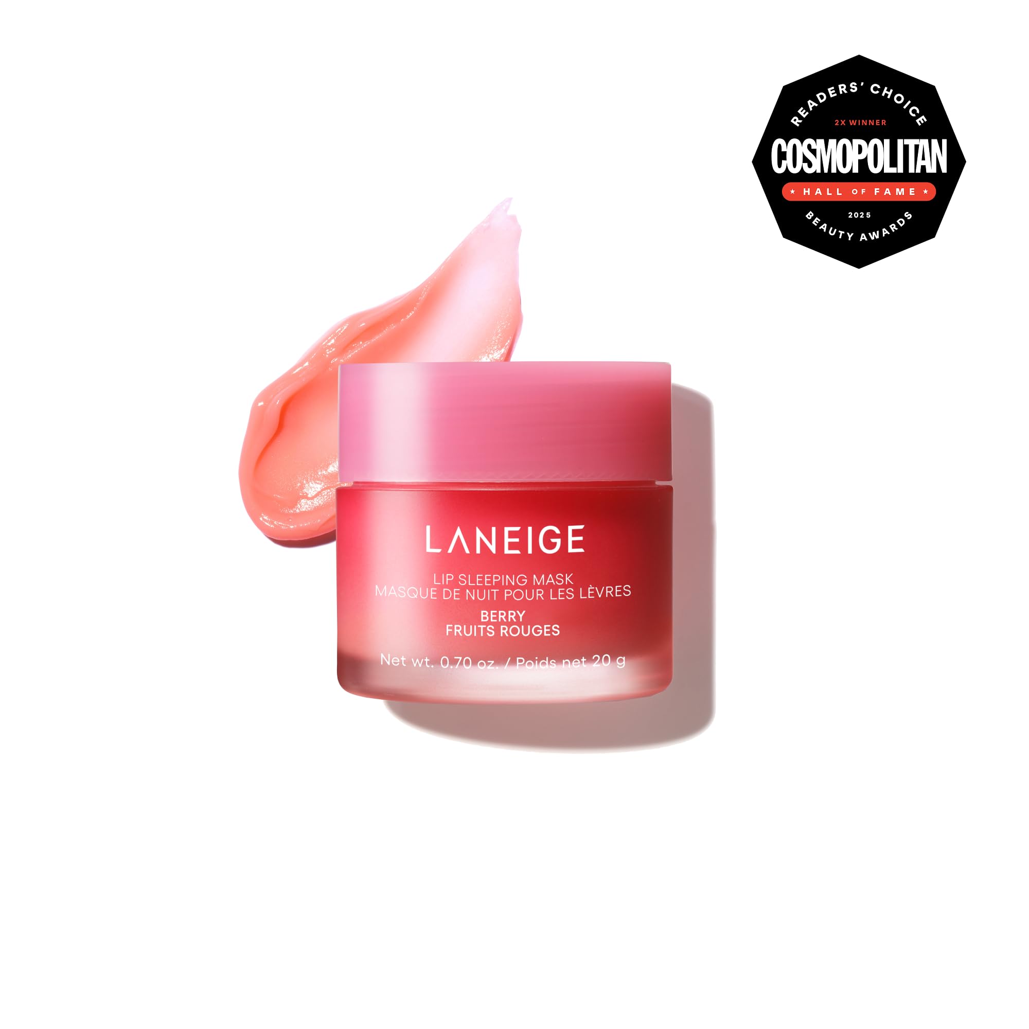 LANEIGE Lip Sleeping Mask: Hydrating & Nourishing Korean Overnight Lip Treatment Mask with Shea Butter, Vitamin C & Murumuru, Antioxidants For Flaky, Dry Lips | Korean Skin Care, Berry