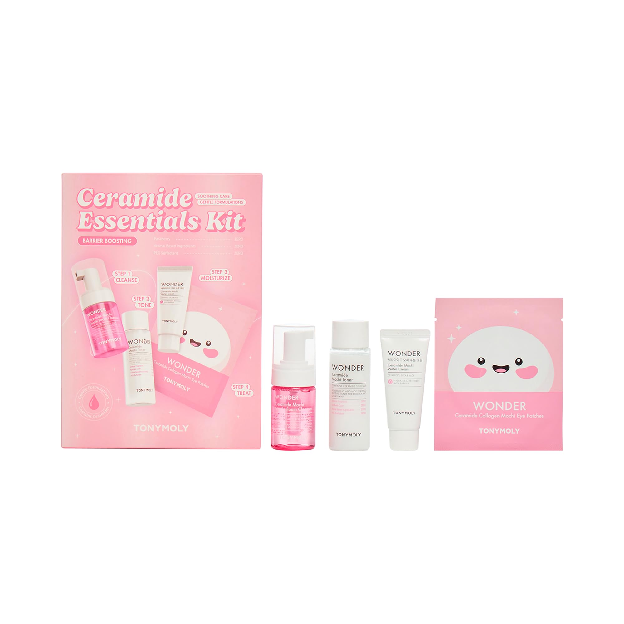 TONYMOLY Wonder Ceramide Mochi Essentials Set - Hyaluronic Acid - Product Imagery