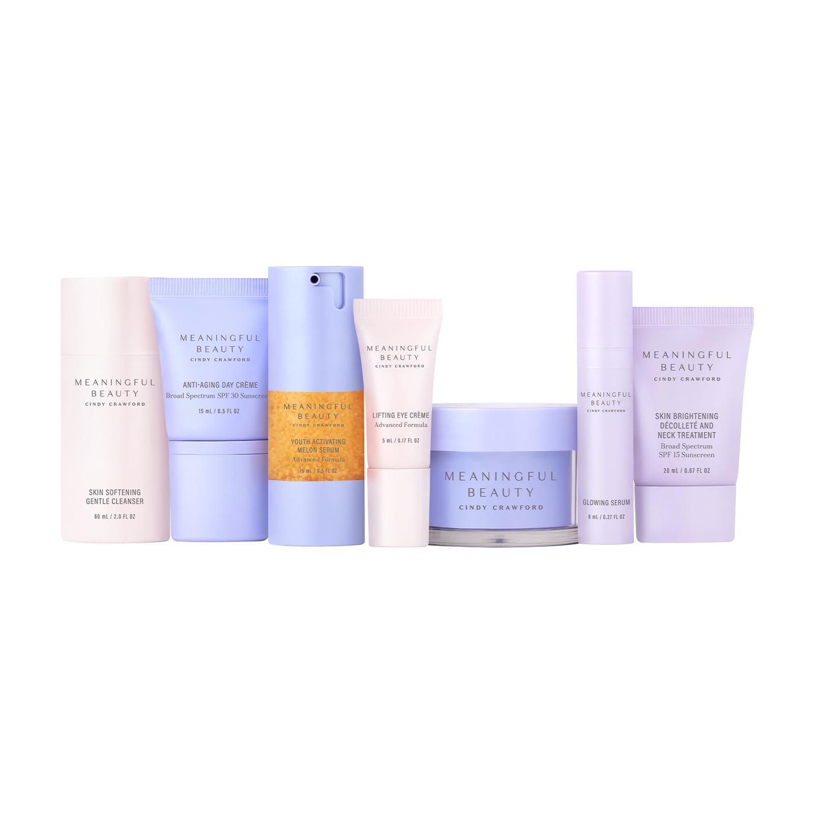 Meaningful Beauty Travel Size 7-Piece Deluxe Face and Neck - Product Imagery