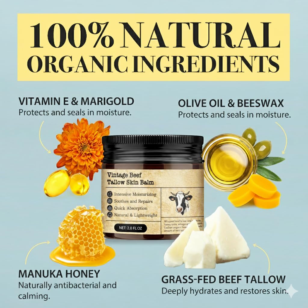 MTGBO Beef Tallow Honey Balm – Sensitive Skin, 2 oz
