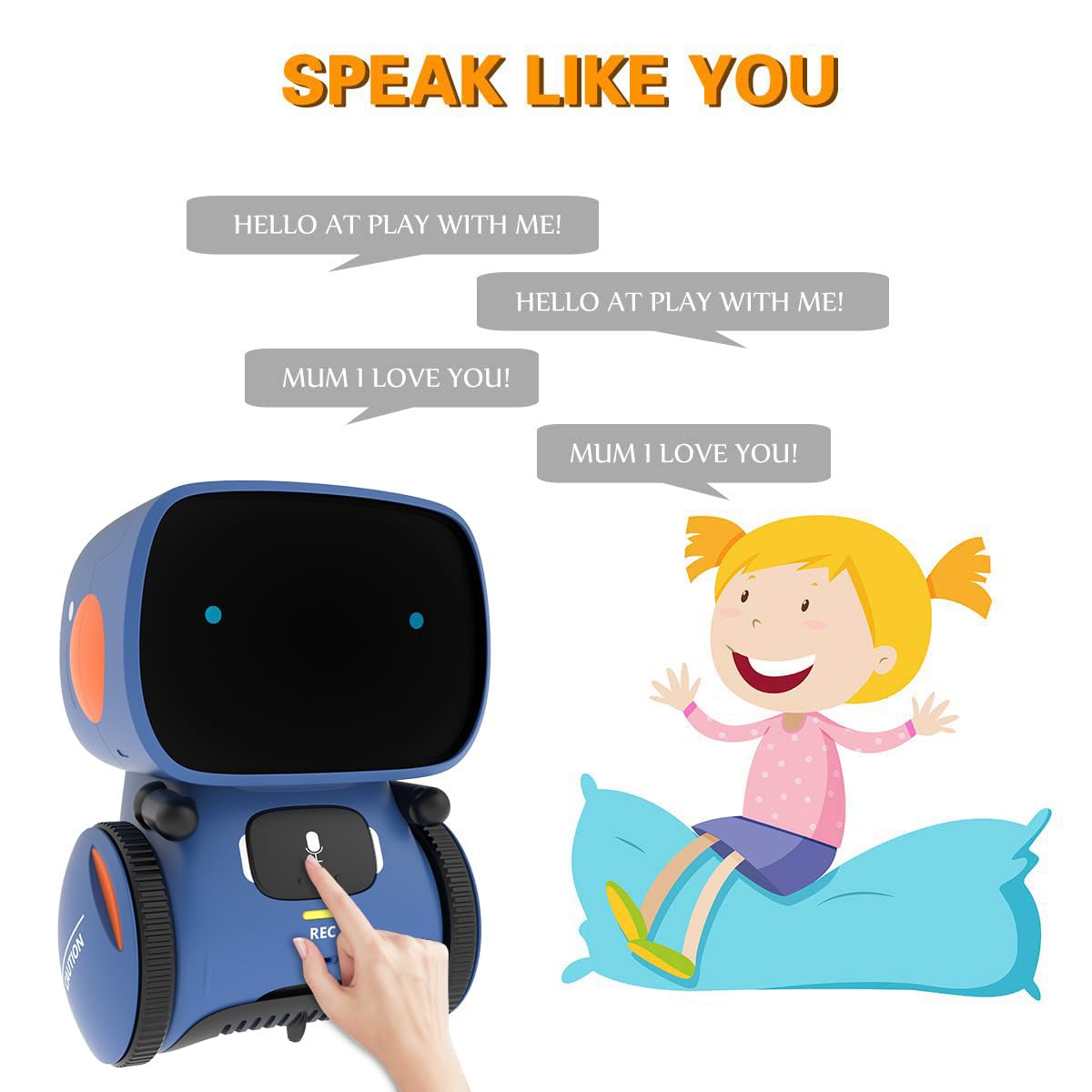 98K Kids Robot Toys for Girls and Boys, Touch and Voice Control Robots – full view