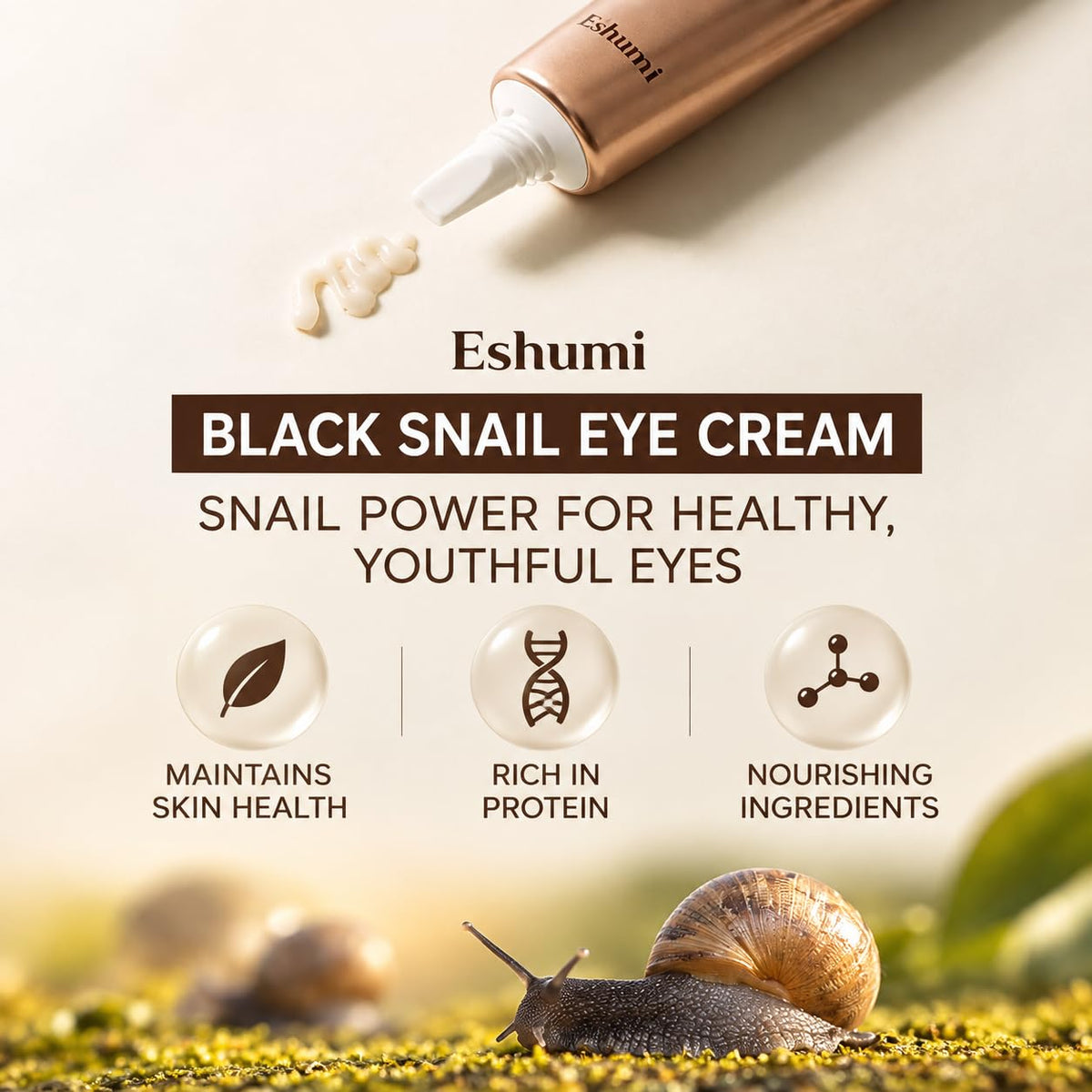 ESHUMI Black Snail Perfect Hydrator Eye Cream, Brightening & Wrinkle Improvement, Korean Premium Skincare 40ml/1.35 fl.o