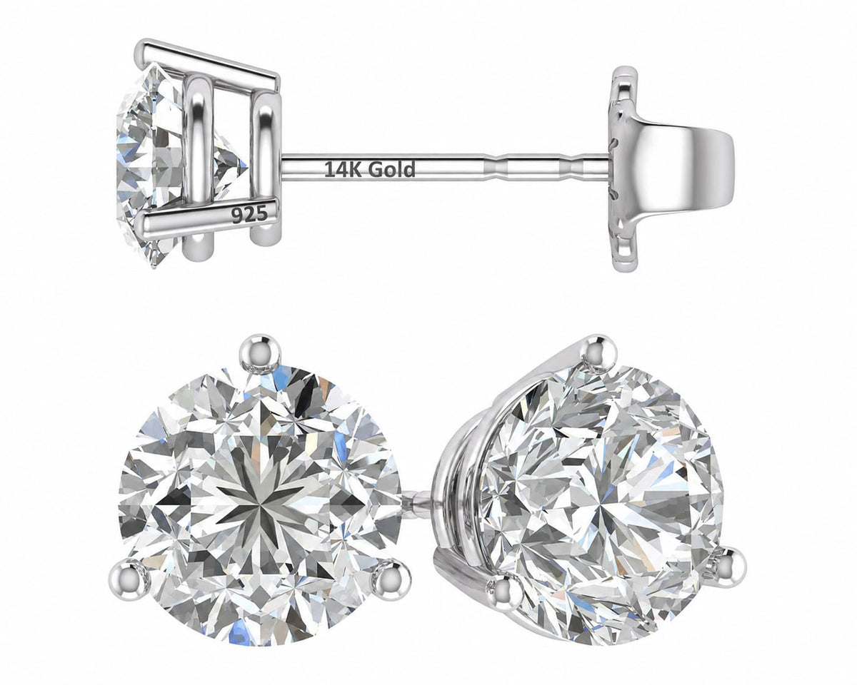 14K Gold Post Sterling Silver Swarovski Zirconia Martini - Central Diamond Center Official Imagery - 1