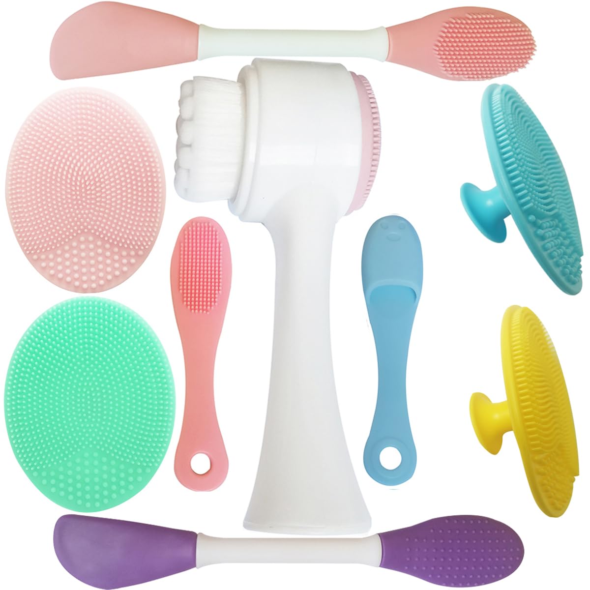 9-in-1 Face Scrubber Face Cleaning Brushes Super Soft Silicone - Product Imagery