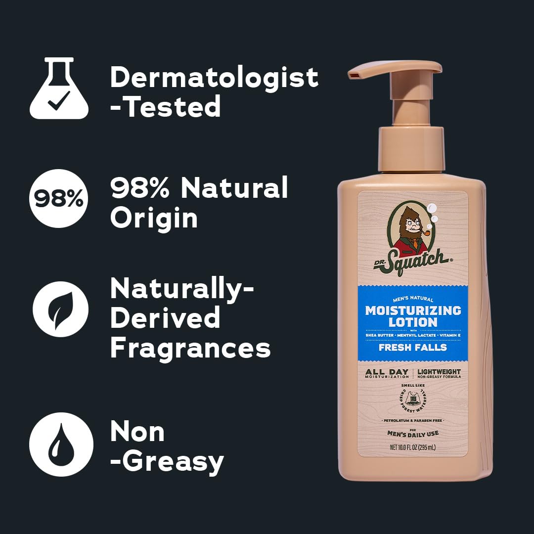 Dr. Squatch Natural Hand and Body Lotion for Men (10 fl oz, 2-Pack) – packaging and label