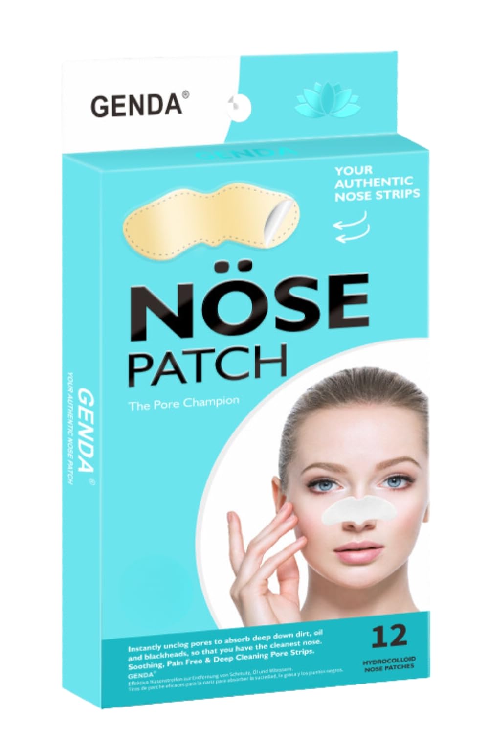 GENDA Blackhead Remover Nose Pore Strips for Deep Cleansing, - Product Imagery