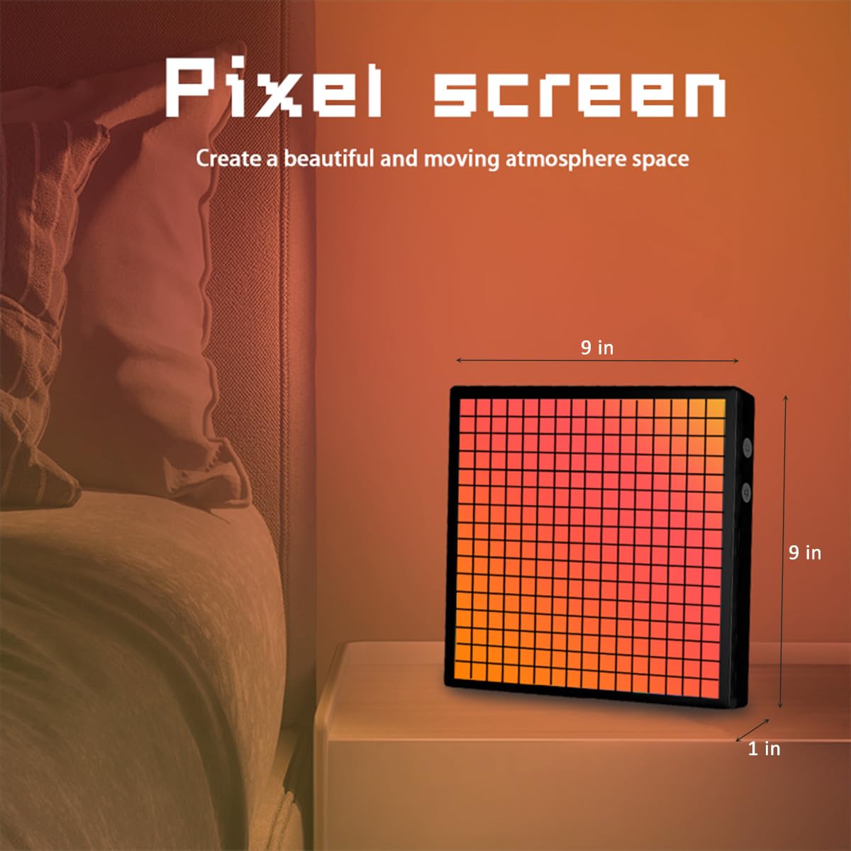 AVEKI LED Pixel Display, 16x16 Pixel Art DIY Display Screen Matrix Panel with Fun Text and Digital Clock, RGB Cool Smart