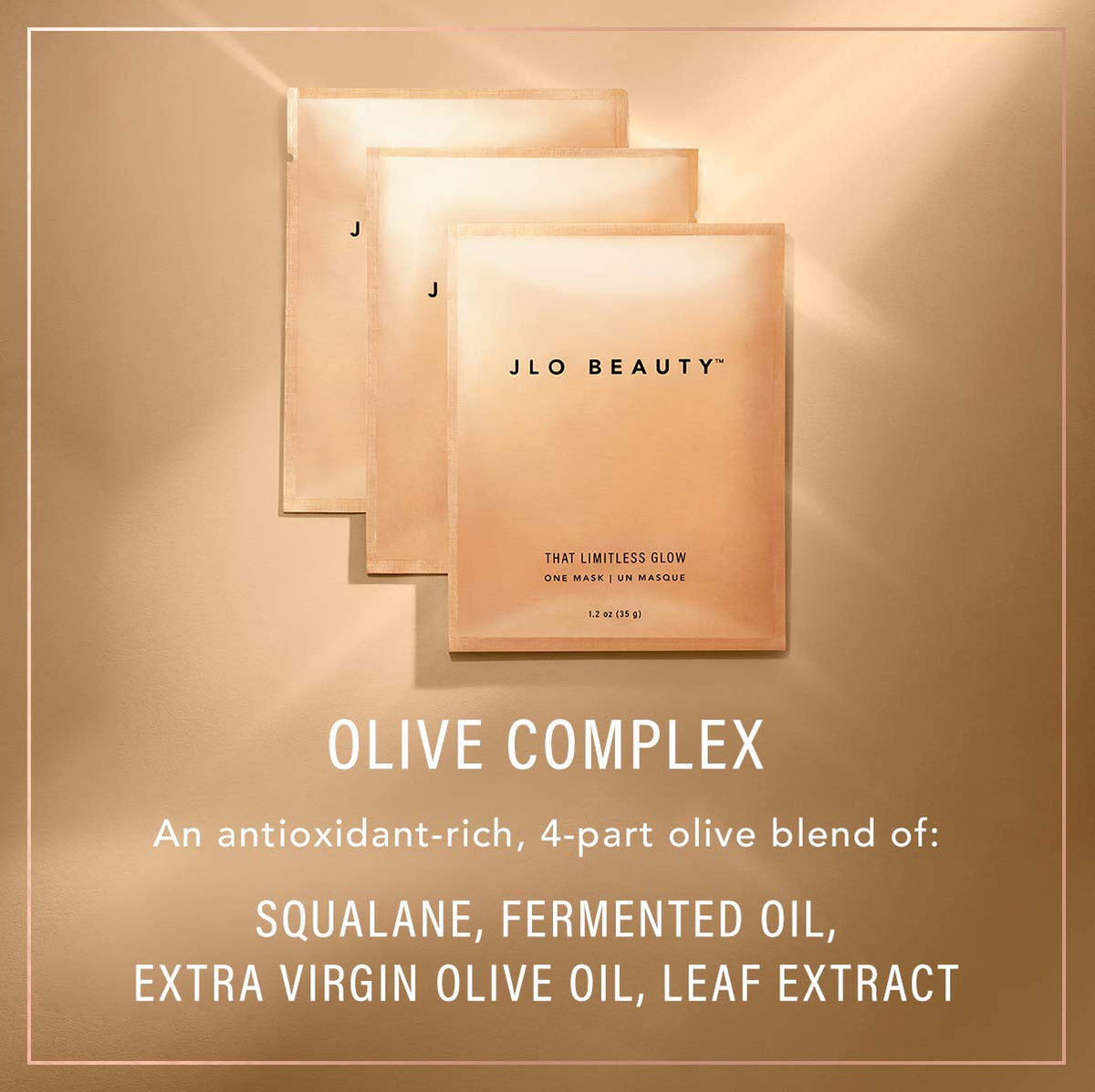 JLO BEAUTY That Limitless Glow Hydrating Sheet Mask, Brightening, 3-Pack – close-up detail