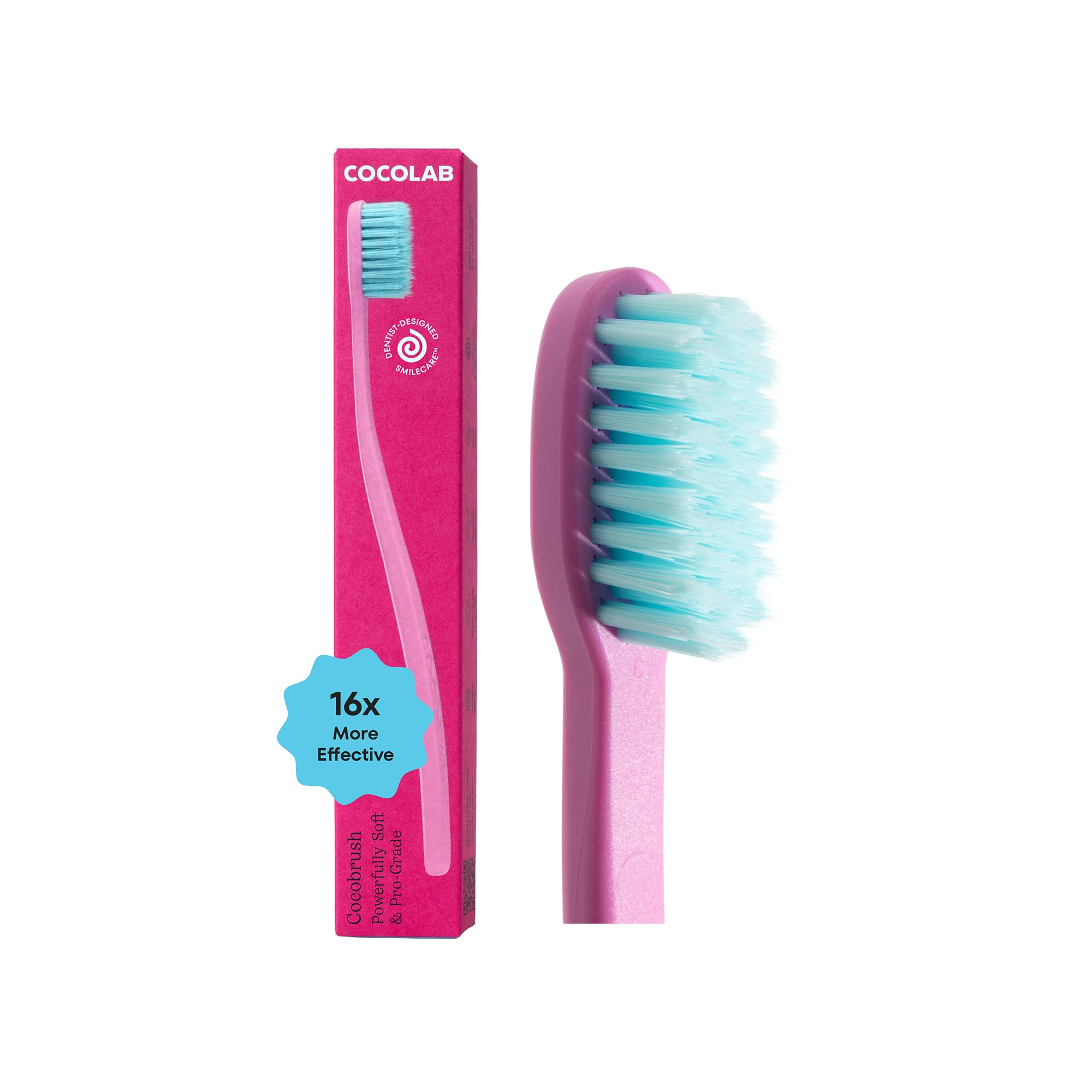 Cocobrush Ultra Soft Manual Toothbrush by COCOLAB, Cherry Blossom - Product Imagery