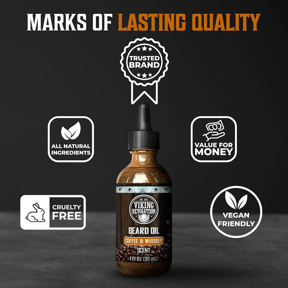 Viking Revolution Beard Conditioning Kit-CoffeeWhiskey, 5 Products Included – product photo (Beard Conditioners &amp; Oi