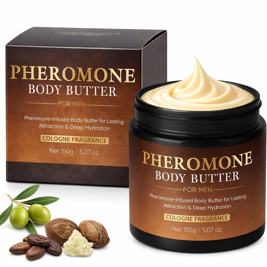 SDUQULK Pheromone Body Butter for Men, Cologned Fragrance Skin Body Cream – with Shea Butter, Cocoa Butter, Coconut Oil 