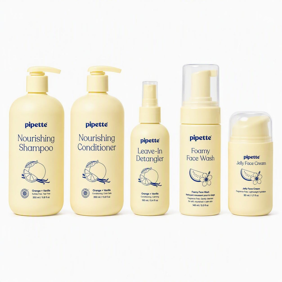 Pipette Kids Face & Hair Care Bundle, 5-Piece Routine Set – product photo (Sets &amp; Kits)