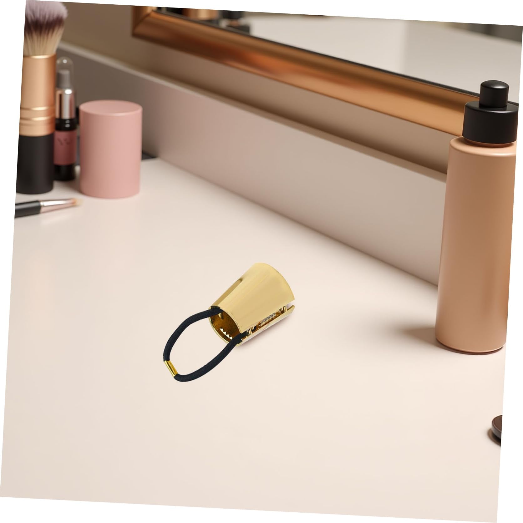 PLAFOPE Metal Hair Tie Gold Hair Elastic Ponytail Holder for Everyday Use and Styling