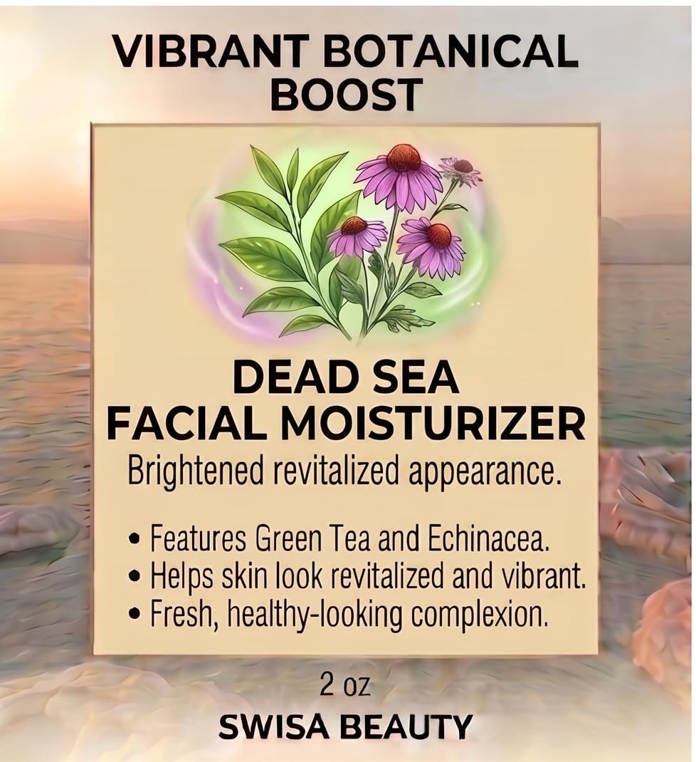Swisa Beauty Dead Sea Facial Moisturizer – Daily Mineral Hydrator & Conditioning Cream to Soften & Nourish the Skin with