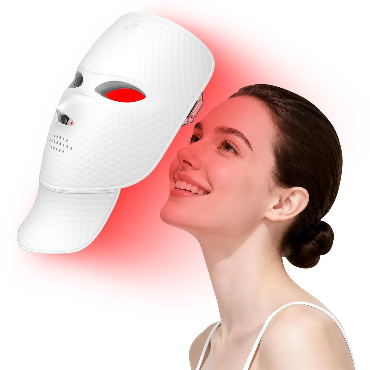 ViLeeLia LED Face Mask Light Therapy - Gen 2 Ultra-Lightweight Face & Neck Red Light Therapy Device - Detachable Neck Pi
