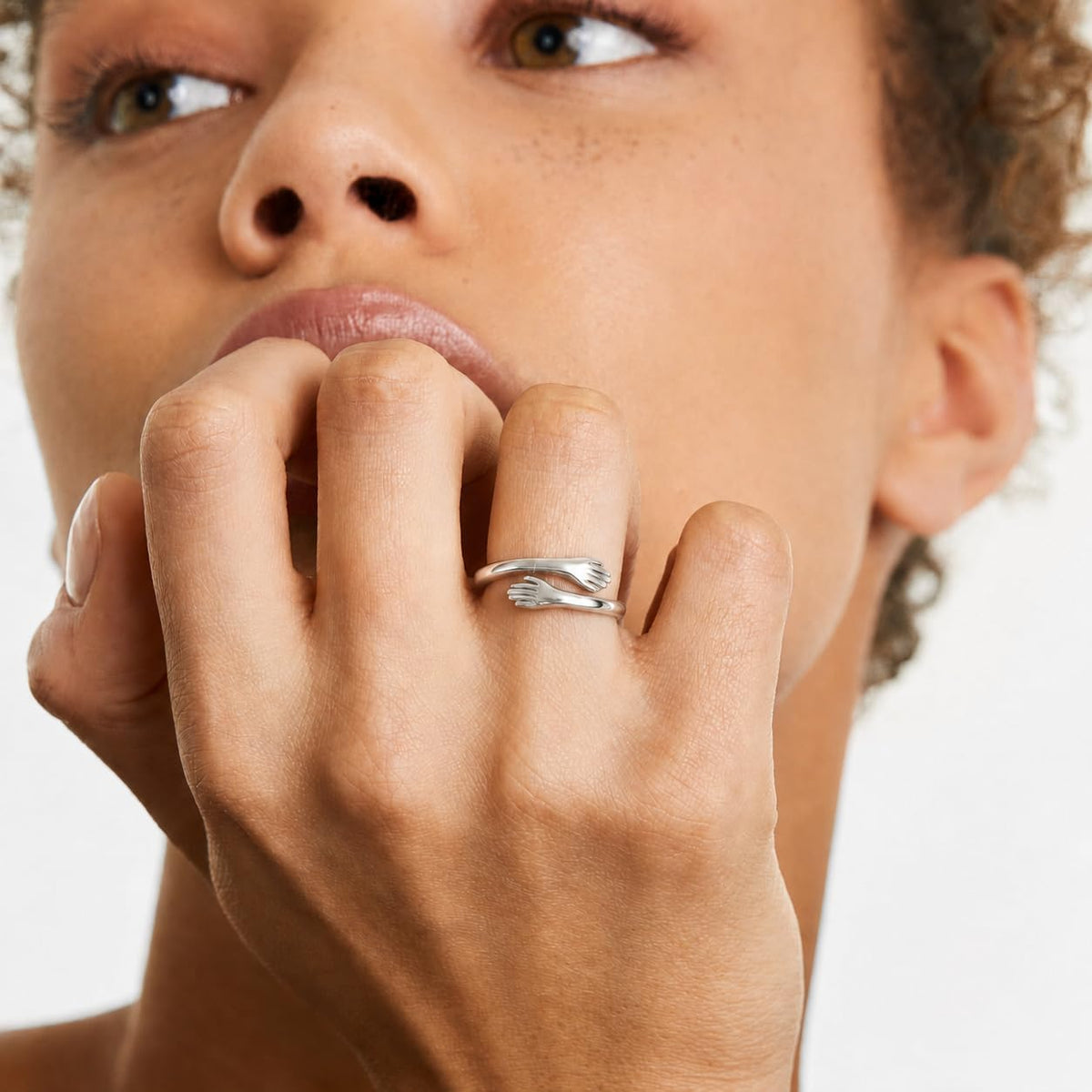 Yuanyora S925 Sterling Silver Hug Ring for Granddaughter Adjustable Ring – Metal, Adjustable