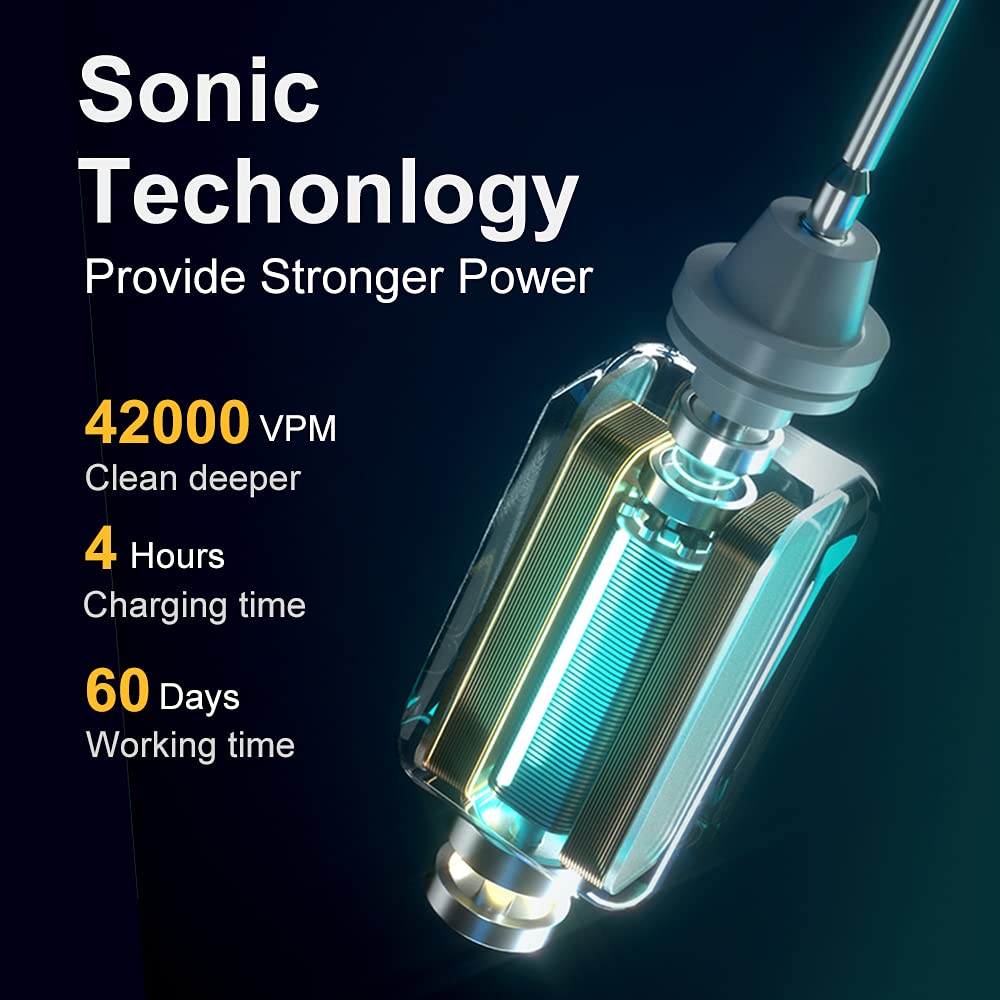 SUNPRO 2 Pack Sonic Electric Toothbrush Rechargeable Brush 6 - SUNPRO Official Imagery - 3