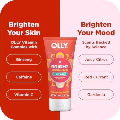 OLLY Bright Body Scrub with Ginseng, Caffeine & Vitamin C– - Product Imagery